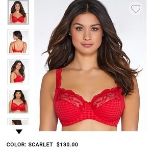 Set of 2 Prima Donna Madison Full Cup Wire Bras-1 Black,1 Scarlet 34E